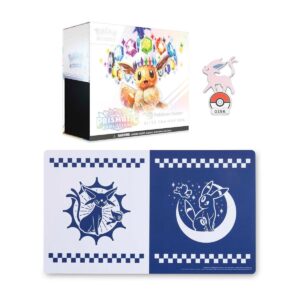 Prismatic Evolutions Pokémon Center Elite Trainer Box, Espeon Pin & Playmat Bundle - pokemon cards